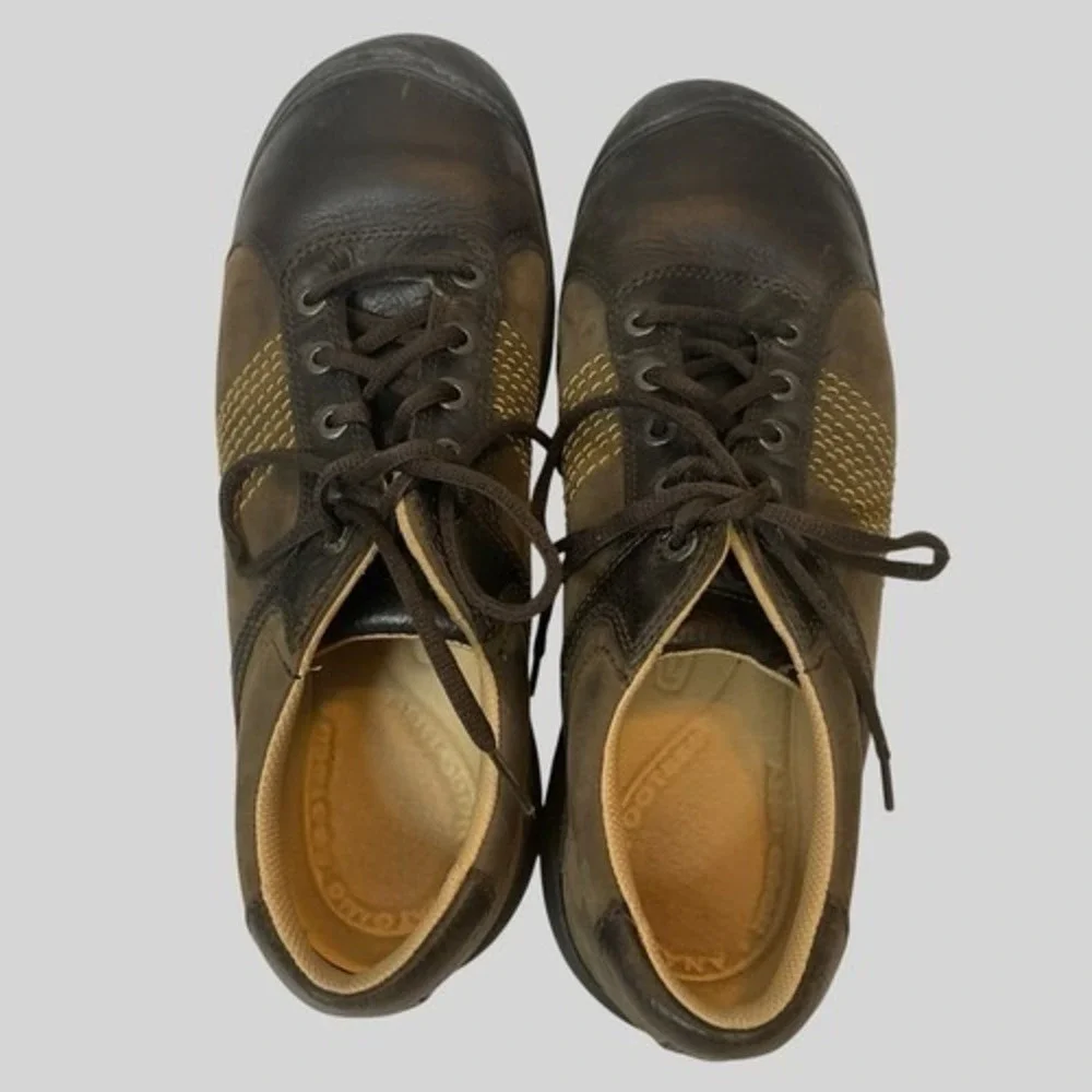 Keen Austin Brown/Yellow Lace Up Walking Oxford Shoes Sneakers Men 12 China
